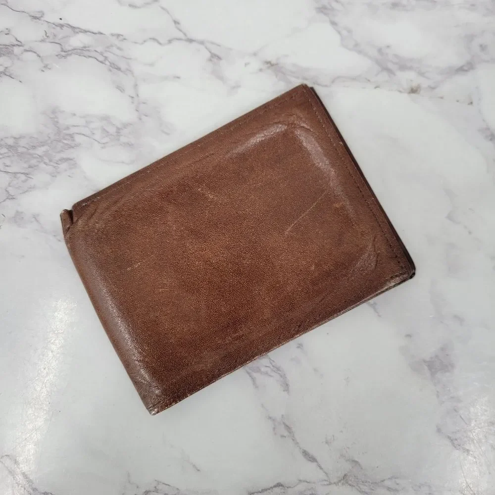 ROLFS Vintage Cowhide Brown Leather Wallet Slim Minimalist
